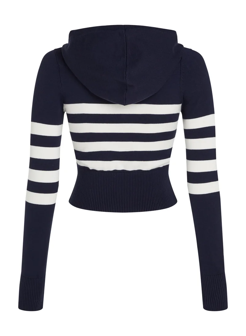 تومي جينز TJW STRIPE ZIP THRU BADGE HOOD