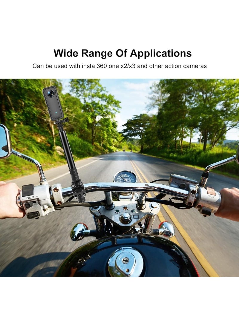 YOUWE7 Third Person Perspective Motorcycle Bike Handlebar Mount Selfie Stick Pole, Handlebar Mount Camera Bracket for Ride Tracking Shooting for GoPro Hero 12/11/10/9/8 Insta360 ONE X/ONE/EVO - Image 2