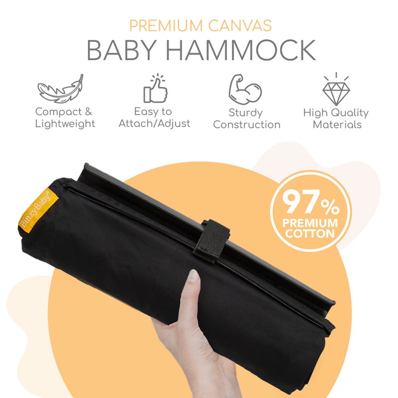 Binxy Baby Shopping Cart Hammock for Infants and Toddlers, Cart Seats for Babies, for All Car Seat Models, Grocery Cart Hammock for Baby, Capacity of up to 50 lbs, Black - Image 3