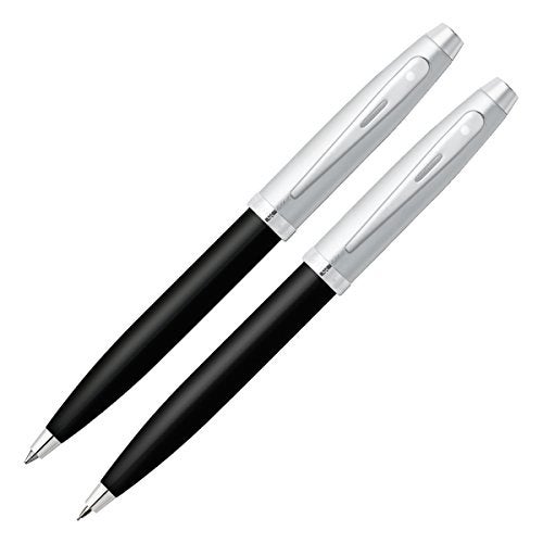 Sheaffer Gift Collection 100 Series Ball Point and Mechanical Pencils Set, Glossy Black Barrel with Chrome Cap with Refill and Lead (SH/9313-9) - Image 1