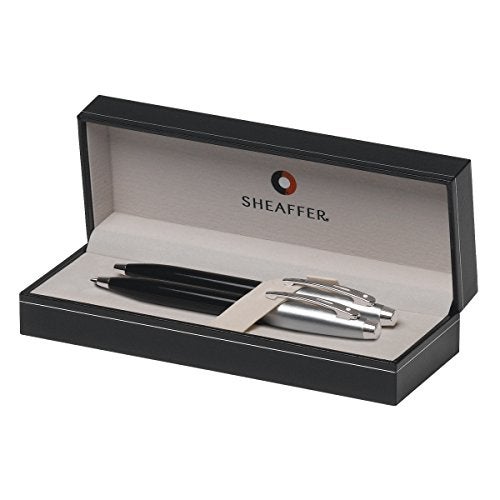 Sheaffer Gift Collection 100 Series Ball Point and Mechanical Pencils Set, Glossy Black Barrel with Chrome Cap with Refill and Lead (SH/9313-9) - Image 2