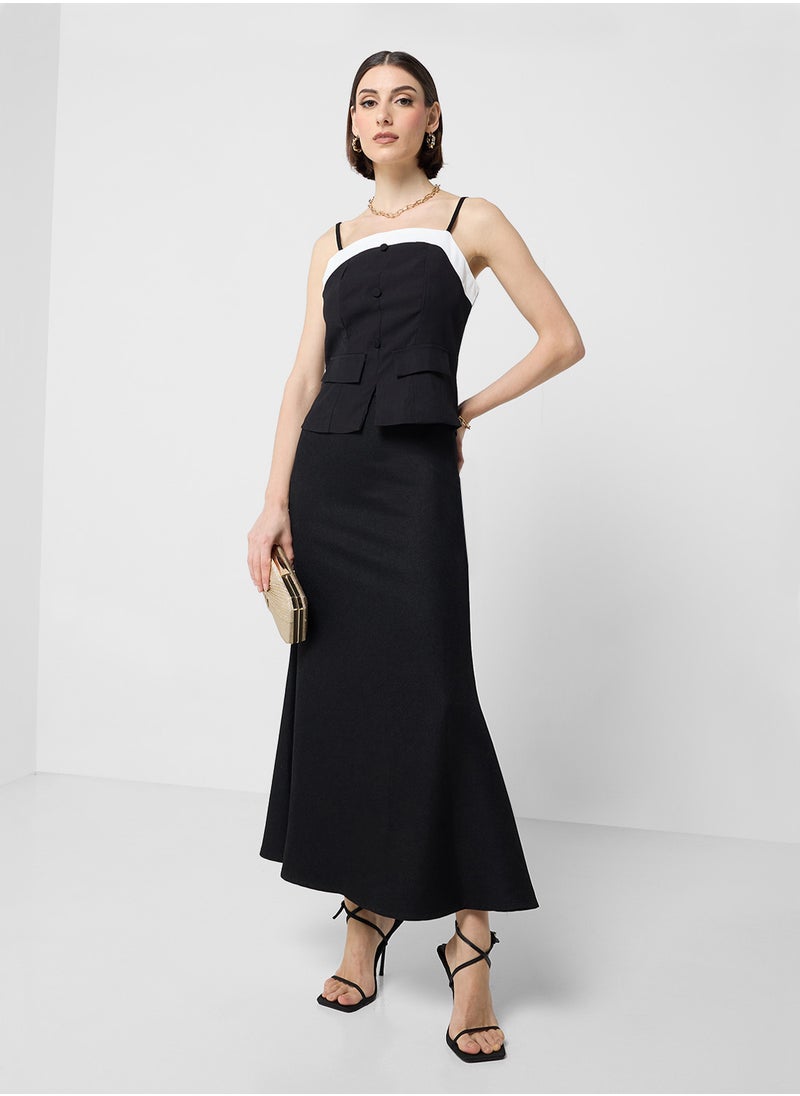 ELLA - Strappy Top With Contrast Band - Image 1