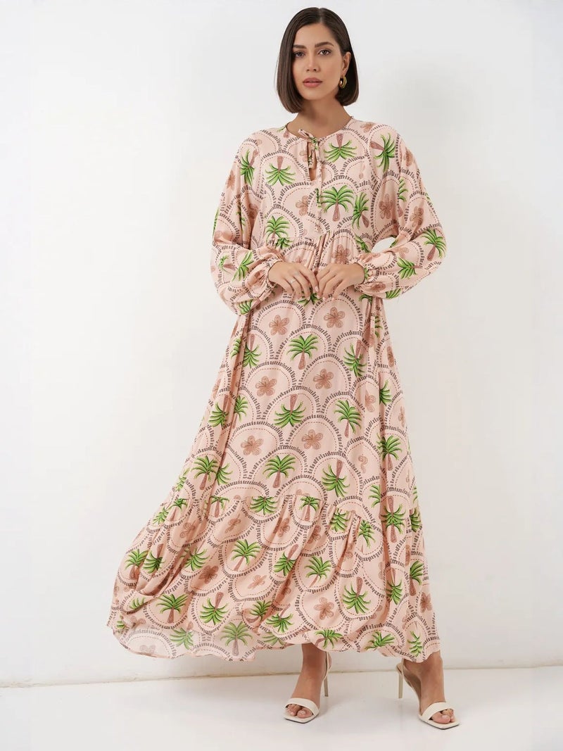 BIG DART BDART Tropical Printed Maxi Dress with Button Closure - Image 2