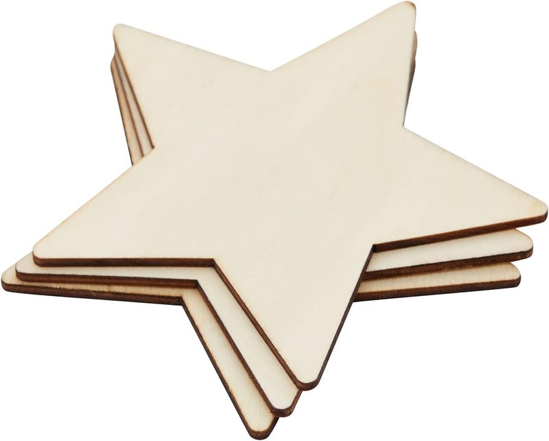 Changrobe Star MDF Pine Wood 8 inch -2.5 mm Thick Wood Stars for Crafts, Unfinished Wooden Star Cutouts, Star Wood Slices Board for Resin Art, Mandala Art, Pyrography, Painting (Set of 20) - Image 3