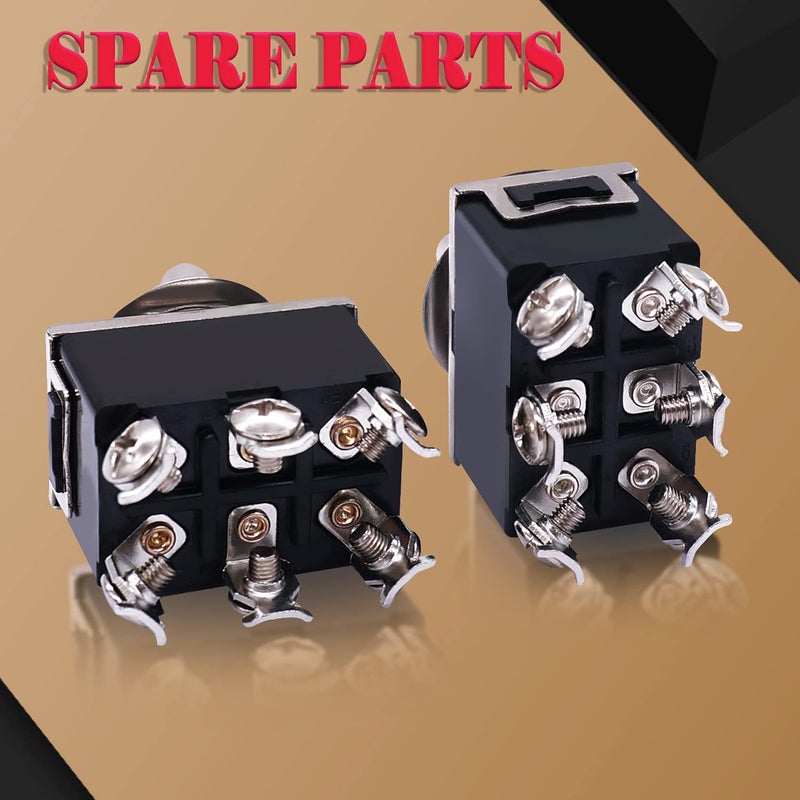 Twidec /3Pcs Heavy Duty Rocker Toggle Switch 16A 250V AC DPDT 3 Position 6 Pin ON/Off/ON Switch with Metal Bat Waterproof Boot Cap Cover Ten-1322-B203 - Image 4