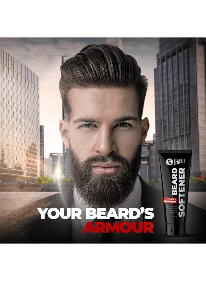 BEARDO Beardo Beard Softner, 50g | Beard cream for men | Frizz-free, detangled, Shiny Beard | Vitamin E, Argan Oil based Beard Oil replacement for Itchy Stubble - Image 2