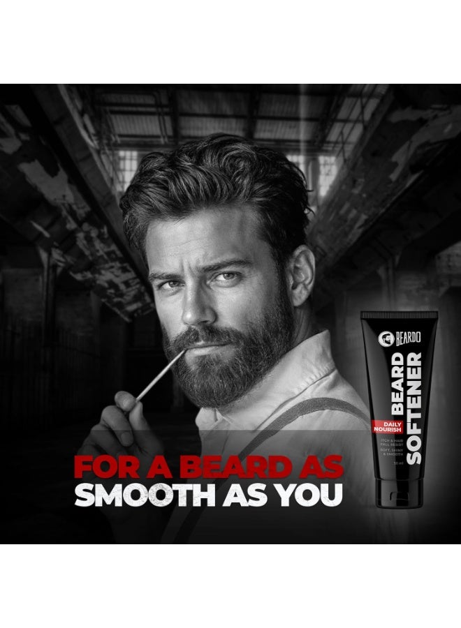 BEARDO Beardo Beard Softner, 50g | Beard cream for men | Frizz-free, detangled, Shiny Beard | Vitamin E, Argan Oil based Beard Oil replacement for Itchy Stubble - Image 3