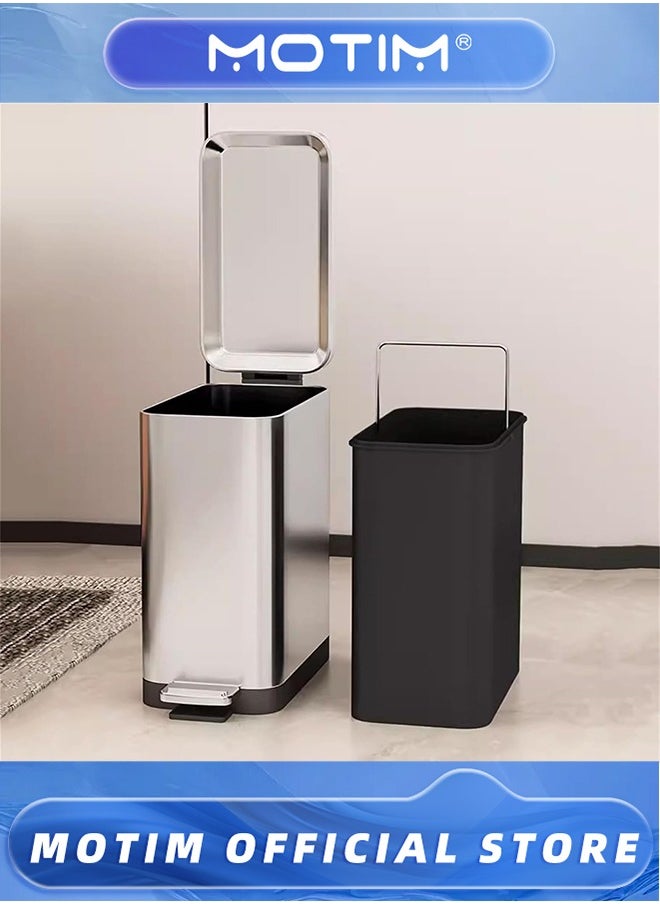 Motim Slim Stainless Steel Step Trash Can, 18L Large Garbage Pedal Can Waste Bin with Removable Inner Bucket for Home Kitchen Bathroom Office Rubbish Bin  - Image 3