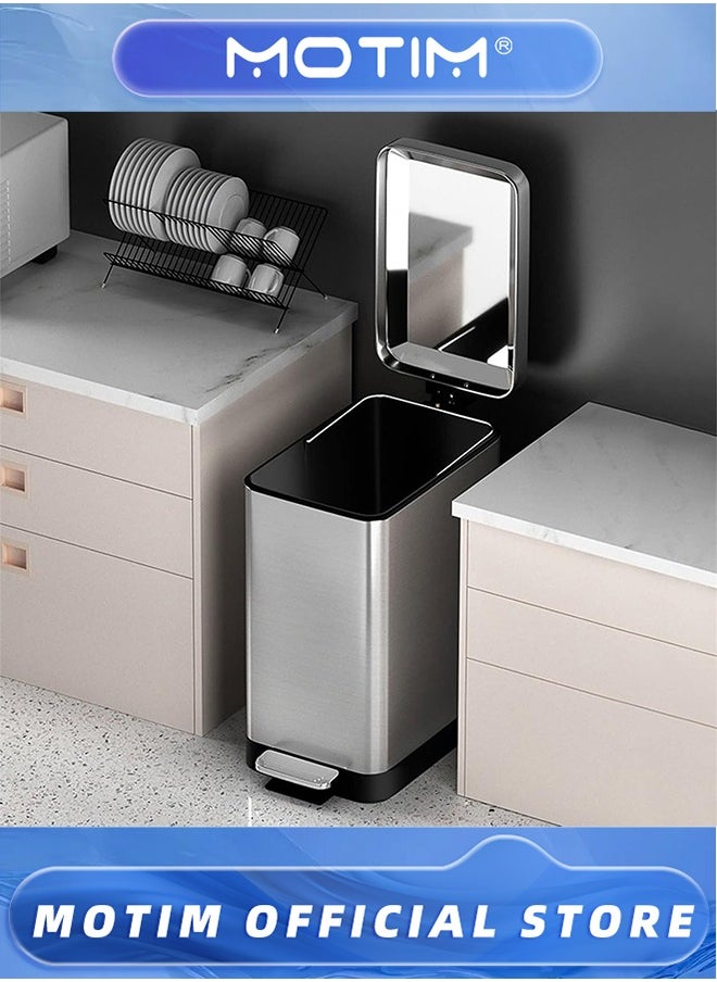 Motim Slim Stainless Steel Step Trash Can, 18L Large Garbage Pedal Can Waste Bin with Removable Inner Bucket for Home Kitchen Bathroom Office Rubbish Bin  - Image 5