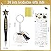 Spakon 24 Sets Graduation Gifts Bulk End of Year Gifts Class of 2026 Graduation Favors Star Pens with Positive Cards Inspirational Acrylic Keychains with Tassel for Students TeachersBlack - Image 3