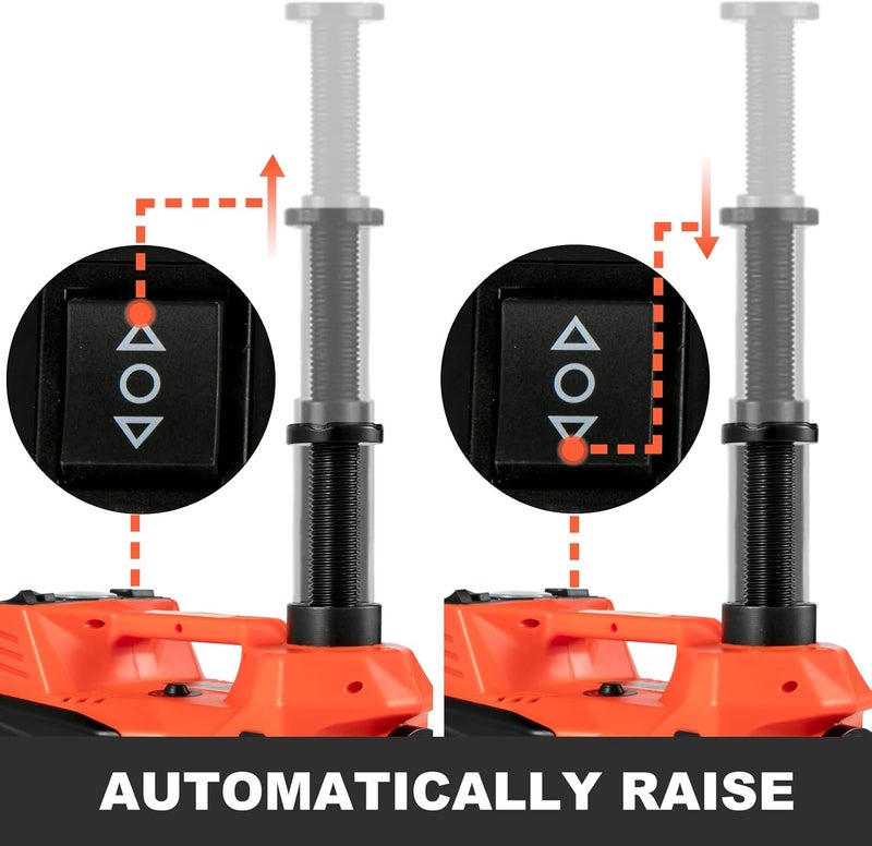 VEVOR Electric Scissor Jack 5T 12V DC with Electric Impact Wrench, All in One Electric Car Jack 11023lb, with LED Flashlight for Vehicle Repairing and Tire Replacing Portable Tool Case - Image 5