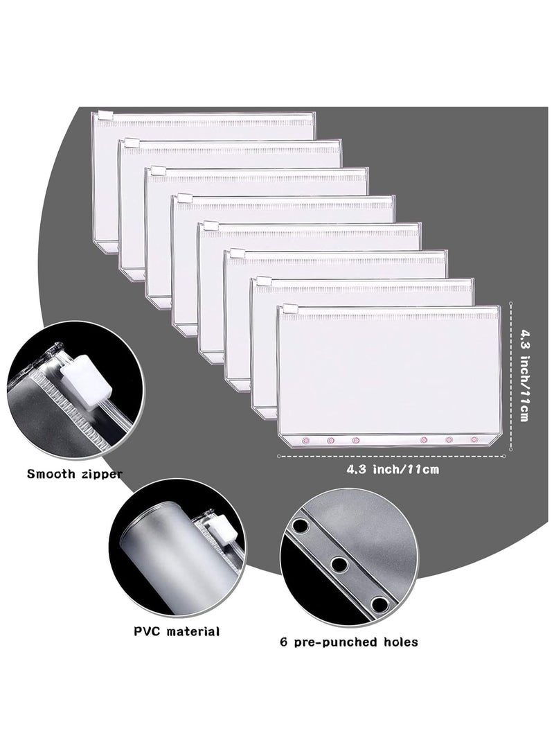 phomemo A6 Pu Leather Budget Binder, Cash Envelopes for Budgeting, 8 pcs Budget Binder With Magnetic Zipper Envelopes, 12 pcs Budget Sheets, 2 pcs Budget Binder Stickers (Purple) - Image 3
