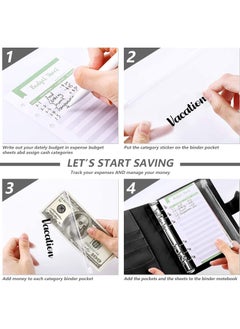 phomemo A6 Pu Leather Budget Binder, Cash Envelopes for Budgeting, 8 pcs Budget Binder With Magnetic Zipper Envelopes, 12 pcs Budget Sheets, 2 pcs Budget Binder Stickers (Purple)  - Image 5