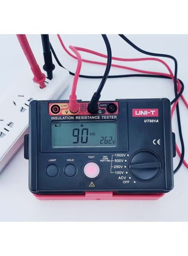UNI-T 1000V Insulation Resistance Tester Megohmmeter Ground Resistance Tester Meter with LCD Display, Backlight (UT501A) - Image 2