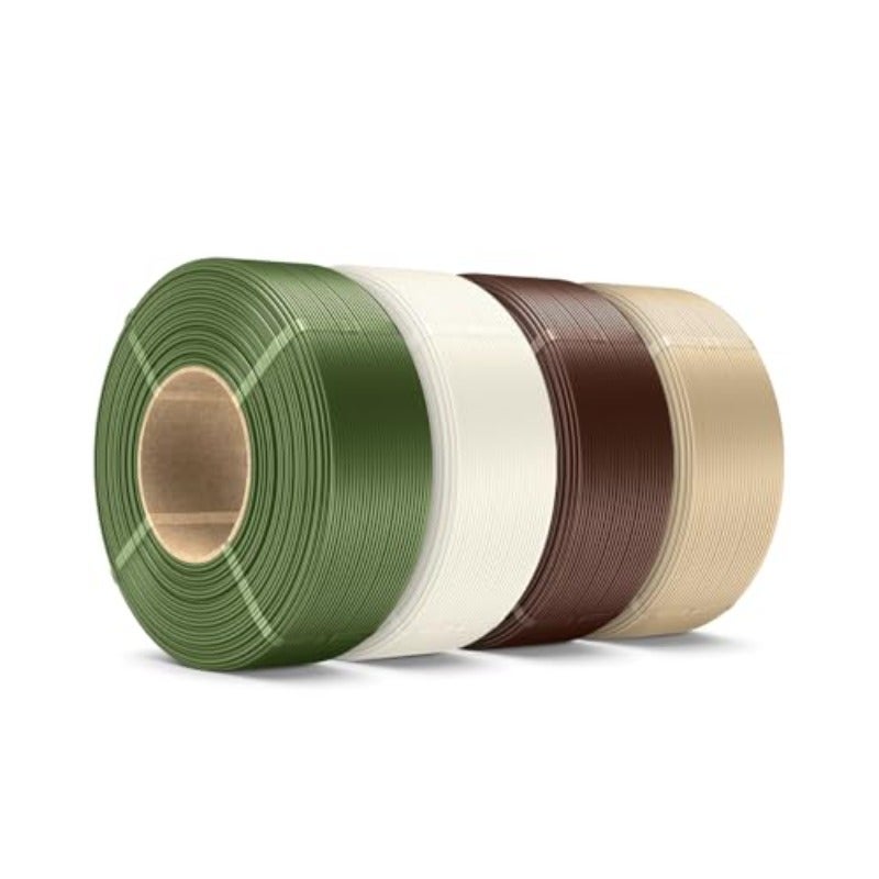 PLA+ Filament Refill 1.75 mm 4 kg PLA Plus 3D Printer Filament Bundle No-Spool Filament PLA Refill for Reusable Spools Compatible with Bambu Lab Bone White Oak Coffee Olive Green 1 kg Roll - Image 1