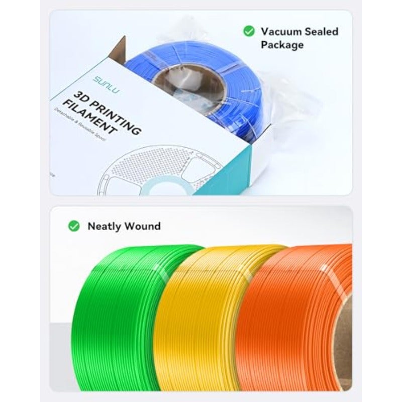 PLA+ Filament Refill 1.75 mm 4 kg PLA Plus 3D Printer Filament Bundle No-Spool Filament PLA Refill for Reusable Spools Compatible with Bambu Lab Bone White Oak Coffee Olive Green 1 kg Roll - Image 5