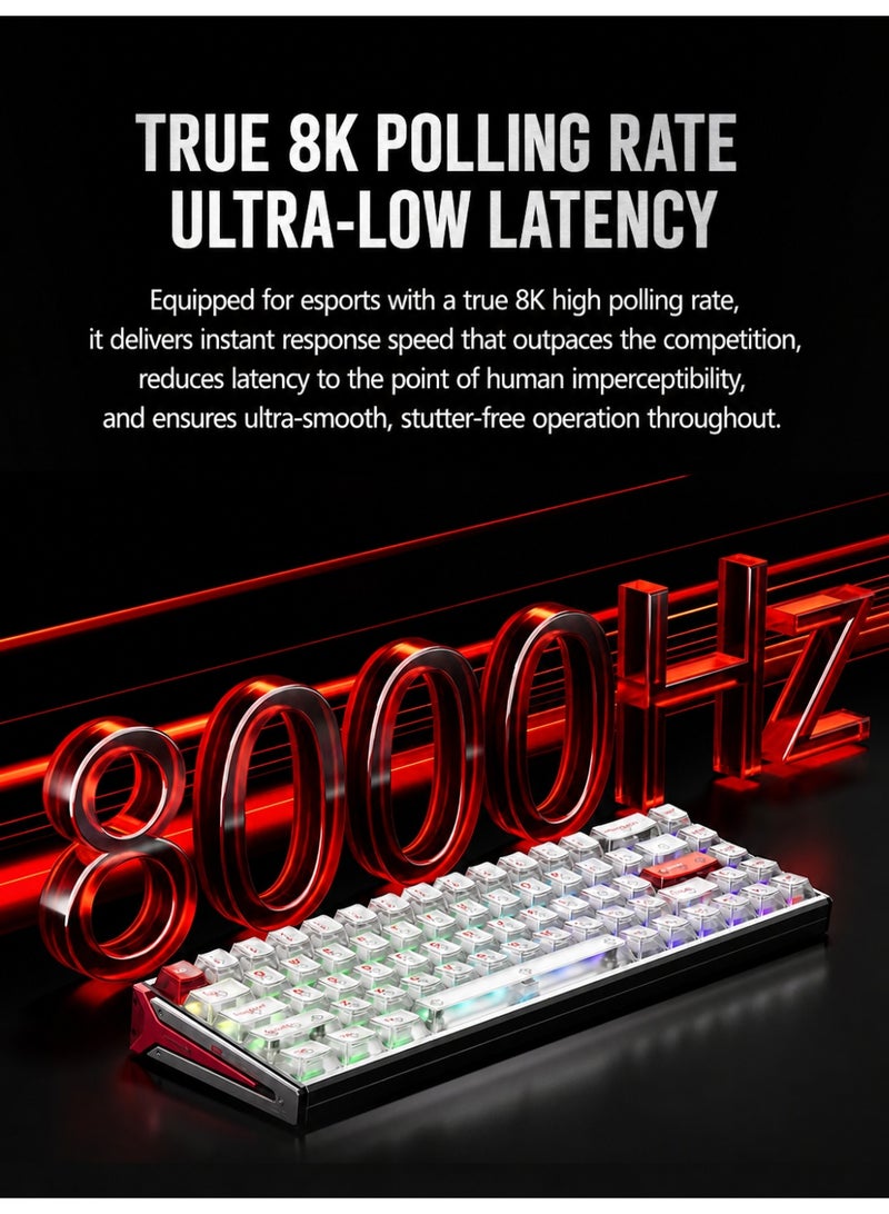 داريو لوحة مفاتيح Dareu A68 الميكانيكية السلكية، لوحة مفاتيح ألعاب RGB بمفاتيح مغناطيسية، هيكل من الألومنيوم، لوحة مفاتيح رياضية إلكترونية سريعة الاستجابة لأجهزة الكمبيوتر واللاعبين - Image 5