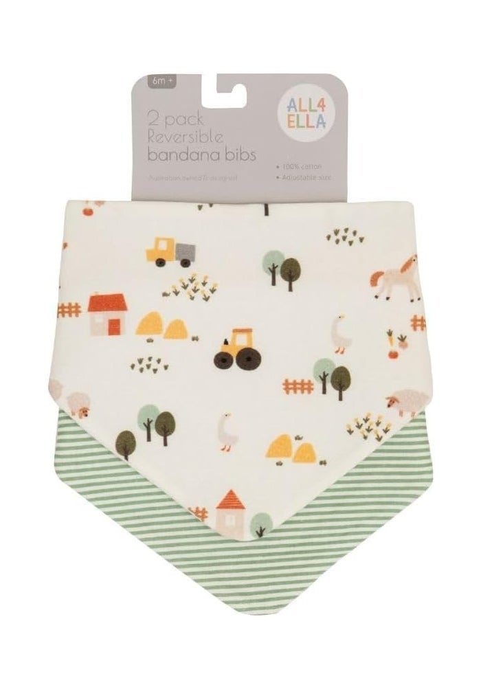 All4Ella Country Farm Bandana Bibs 2 Pack - Image 5