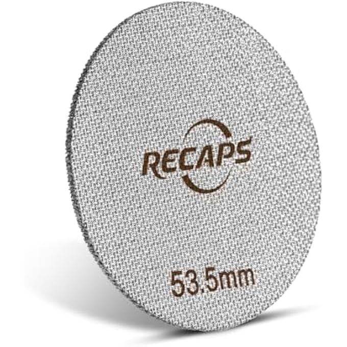 ريكابس فلتر قهوة معدني دائم من نوع إسبريسو بقطر 535 مم، سمك 17 مم، 150 م، مصنوع من الفولاذ المقاوم للصدأ 316 لسلة فلتر الإسبريسو - Image 1