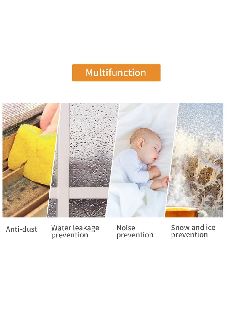 Zikra Door Weather Stripping, Window Seal Strip for Doors and Windows - Self-Adhesive Foam Weather Strip | Soundproof Seal Strip Insulation Epdm D Type 66ft(5m) 2 Pack (White) - Image 5