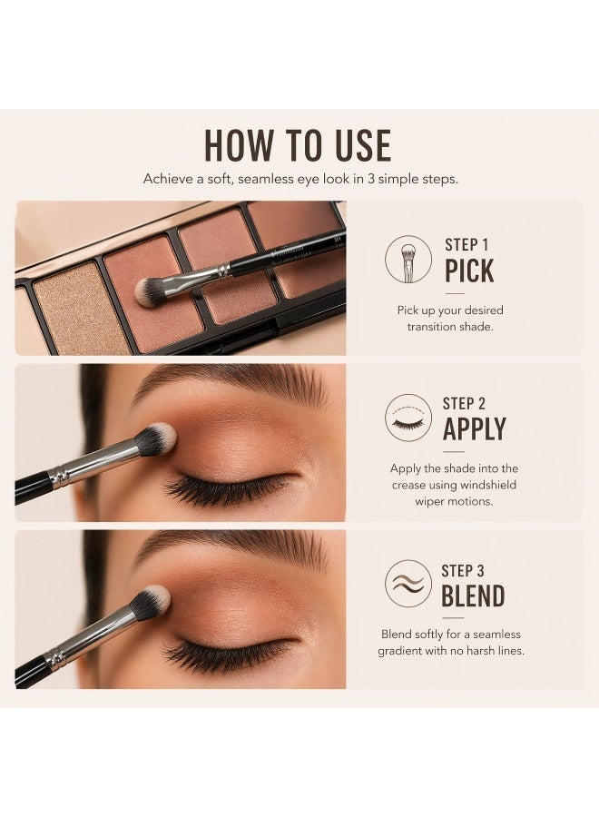 Eyeshadow Blending Brush – Soft Fluffy Brush for Seamless Blending & Crease Work – Professional Eye Makeup Brush for Smooth Transitions, Diffused Finish & No Harsh Lines – Milana Leesa - Image 4