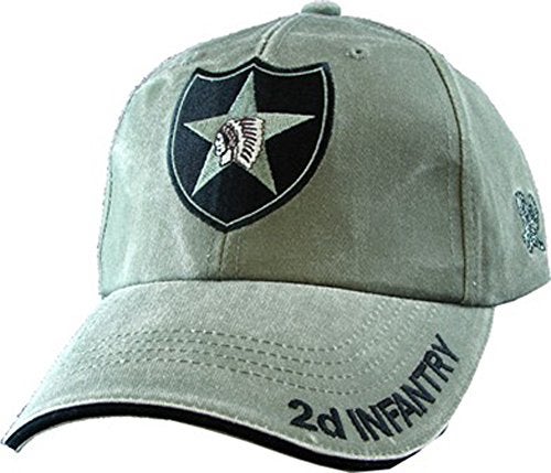 yinat US Army 2nd Infantry Division OD Green Ball Cap, Adjustable - Image 3