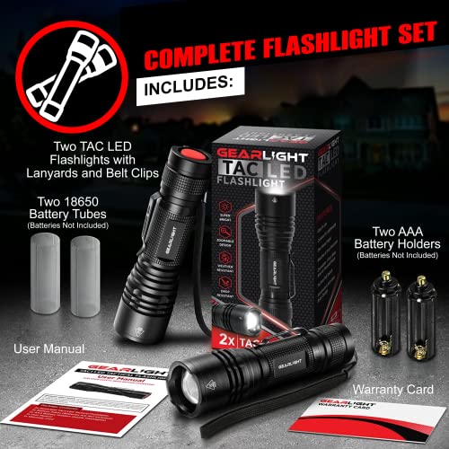 GearLight LED Tactical Flashlights High Lumens - Mini Flashlights for EDC Carry - Compact Powerful Emergency Flashlight Made from Military-Grade Aluminum - Drop Resistant and Water Resistant - Image 4