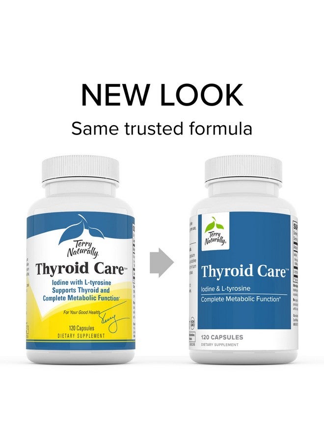 Terry Naturally Thyroid Care - 120 Capsules - Complete Metabolic Function - with Iodine + L-Tyrosine - Non-GMO, Gluten Free, Kosher - 60 Servings - Image 3