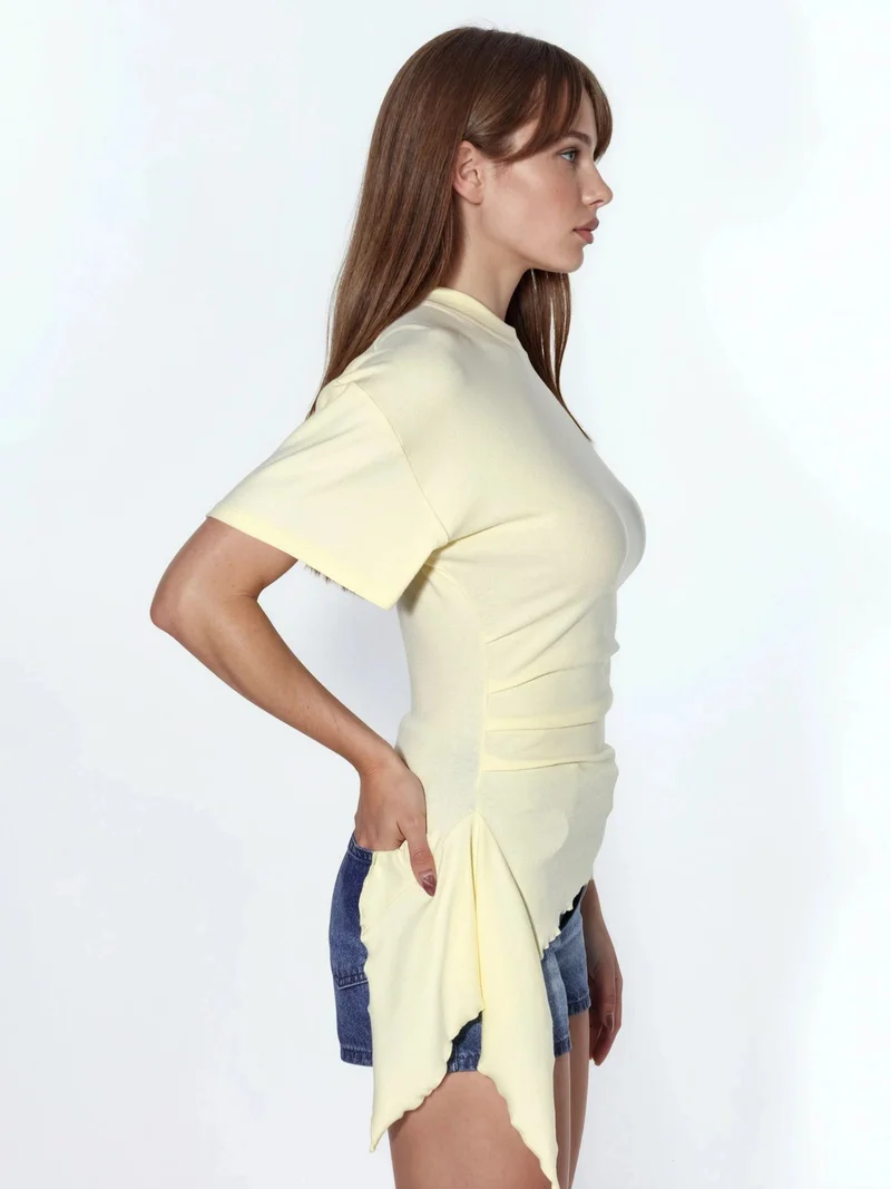 بوسيم BUSEM Oversized Crew Neck Drape Blouse