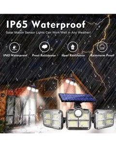 QLIGHT Outdoor Solar Lights, 120 LED Solar Motion Sensor Security Light 270° Wide Lighting Angle 3 Modes Solar Powered IP65 Waterproof Flood Wall Lampe for Garden Front Door Yard Porch Pathway  - Image 2