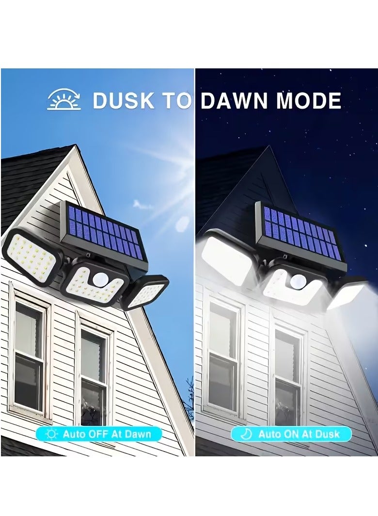 كيو لايت مصابيح شمسية خارجية، مصباح أمان يعمل بالطاقة الشمسية مزود بمستشعر حركة و74 مصباح LED، زاوية إضاءة واسعة 270 درجة، 3 أوضاع إضاءة، يعمل بالطاقة الشمسية، مقاوم للماء بمعيار IP65، مصباح جداري كاشف للحديقة، الباب الأمامي، الفناء، الشرفة، الممر - Image 3
