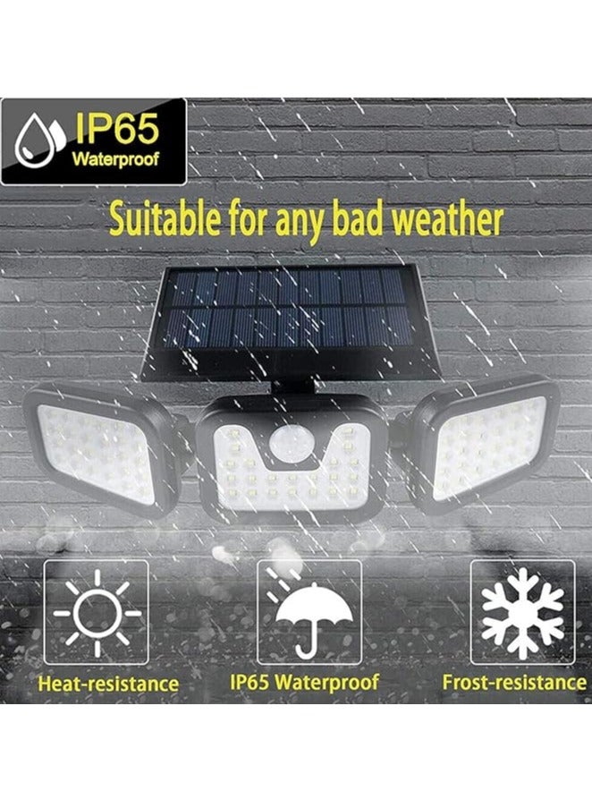 كيو لايت مصابيح شمسية خارجية، مصباح أمان يعمل بالطاقة الشمسية مزود بمستشعر حركة و74 مصباح LED، زاوية إضاءة واسعة 270 درجة، 3 أوضاع إضاءة، يعمل بالطاقة الشمسية، مقاوم للماء بمعيار IP65، مصباح جداري كاشف للحديقة، الباب الأمامي، الفناء، الشرفة، الممر - Image 5
