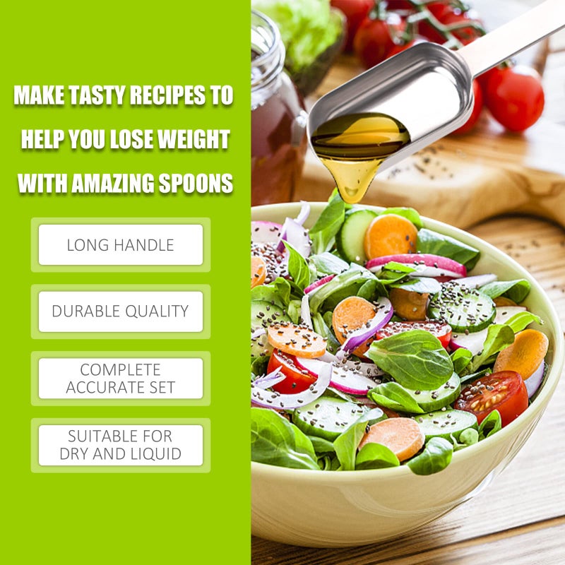 BERYLER طقم ملاعق قياس من بيريلر، ملاعق قياس من الفولاذ المقاوم للصدأ، مقبض طويل، ملاعق قياس معدنية، مجموعة من 6 قطع - Image 5
