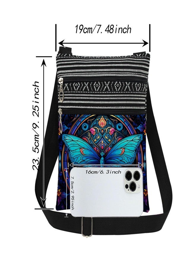 XiaoGalaee Blue Butterfly Crossbody Bag Women Travel Adjustable Shoulder Strap Messenger Bag Unique Birthday Festival Gift Idea for Friend Sister Daily Use Purse - Image 4
