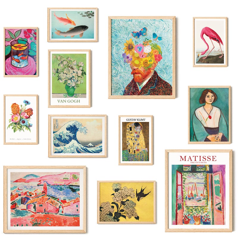 97 Decor Colorful Eclectic Decor Eclectic Wall Art Posters Funky Gallery Wall Art Prints for Home Bedroom Maximalist Decorations Famous Artist Painting Pictures UNFRAMED