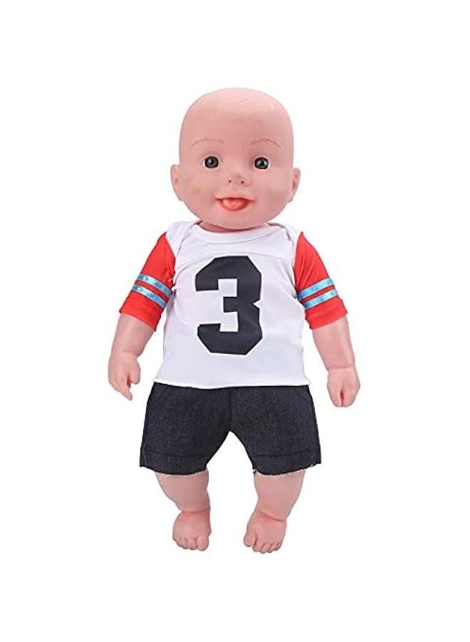 OCTOBER T-Shirt Reborn Baby Doll Clothes Sets,18Inch Newborn Baby Doll Accessories Fashion Baby Doll Outfit Matching Exercise T-Shirt and Shorts(QD18-048) - Image 2