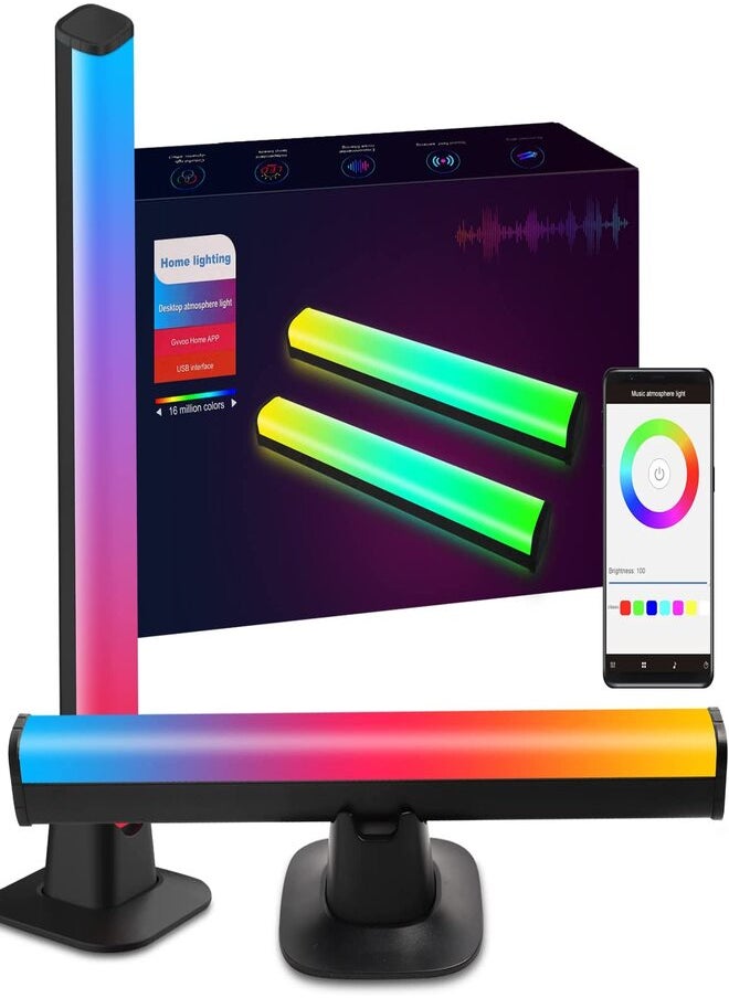 Smart LED Light Bars With Music Sync Bluetooth App And Remote Control RGB Smart Flow Lights With Various Scene Modes And Music Modes For Gaming Lights TV Backlight Entertainment Party