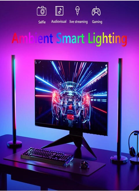 Smart LED Light Bars With Music Sync Bluetooth App And Remote Control RGB Smart Flow Lights With Various Scene Modes And Music Modes For Gaming Lights TV Backlight Entertainment Party