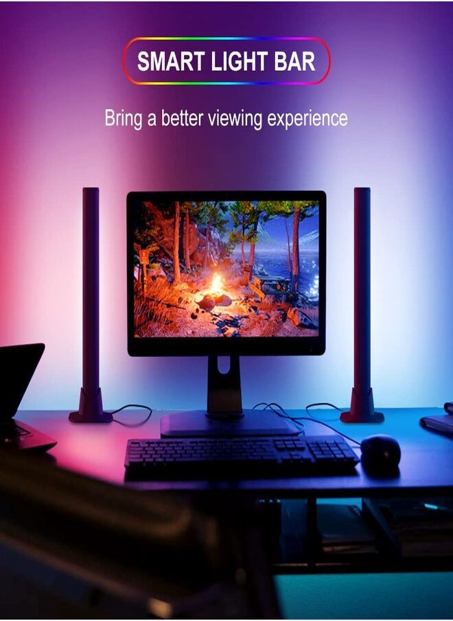 Smart LED Light Bars With Music Sync Bluetooth App And Remote Control RGB Smart Flow Lights With Various Scene Modes And Music Modes For Gaming Lights TV Backlight Entertainment Party