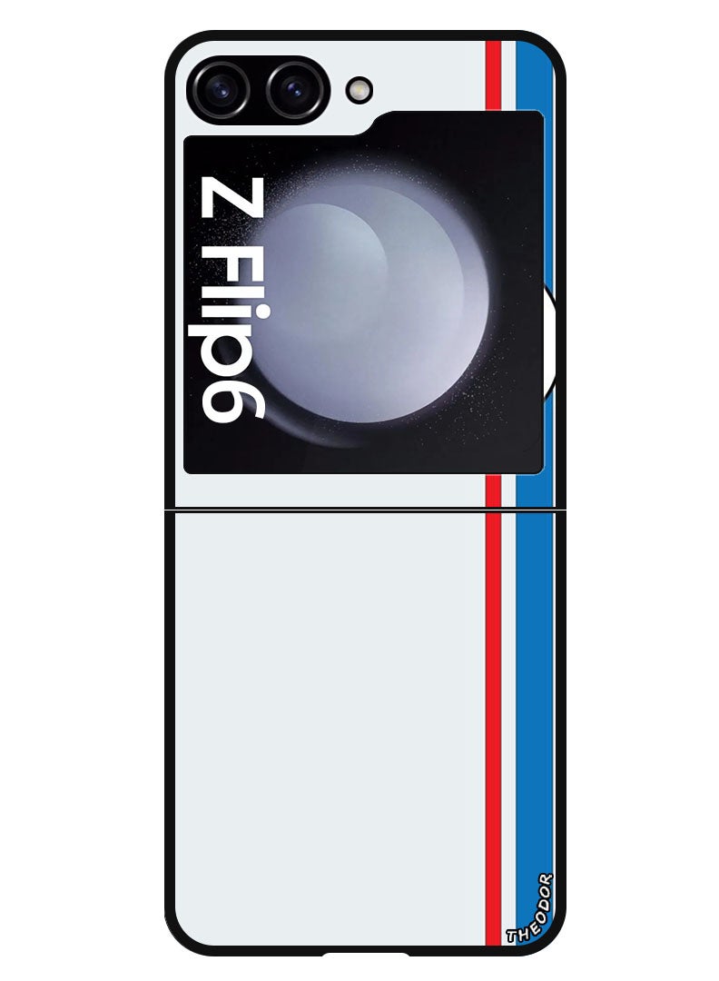 Theodor Protective Case Anti Scratch Shock Proof Bumper Cover For Samsung Galaxy Z Flip 6 Red and blue stripes 53 - Image 1