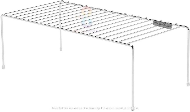 12FOR COLLECTION رفوف مطبخ قابلة للتوسيع من الفولاذ المقاوم للصدأ 2 قطعة لتخزين الأرفف لخزائن المطبخ منظم متعدد الاستخدامات يمتد حتى 580 مم، قائم بذاته، رف متعدد الطوابق - Image 5