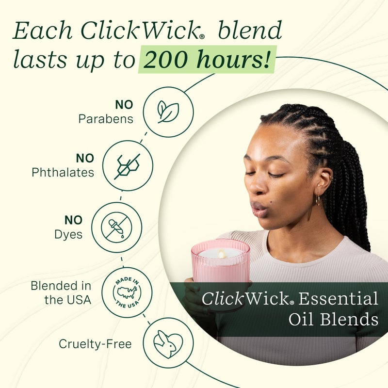 Lifelines Flameless Candle Aromatherapy Essential Oil Diffuser with 2 ClickWick Essential Oil Blends - Cordless & Waterless Diffuser for Home - Scented Electric Candles Blow Out Flame - Pink Jar - Image 5
