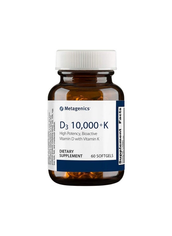 Metagenics Vitamin D3 10000 Iu With Vitamin K2 Vitamin D Supplement For Healthy Bone Formation Cardiovascular Health And Immune Support 60 Count  - Image 1