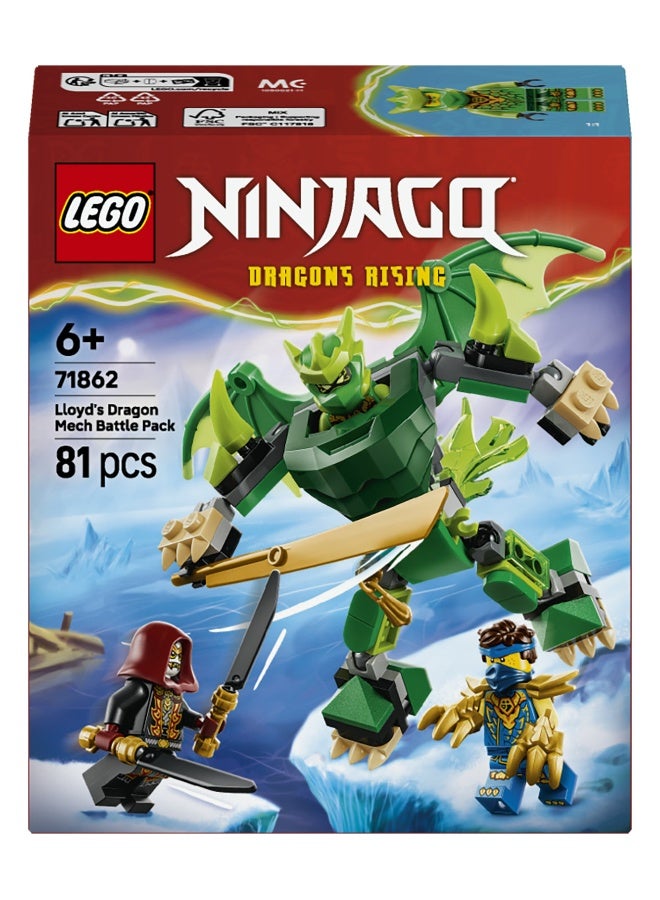 LEGO NINJAGO Lloyd’s Dragon Mech Battle Pack 71862 Building Toy Set (232 Pieces) - Image 2