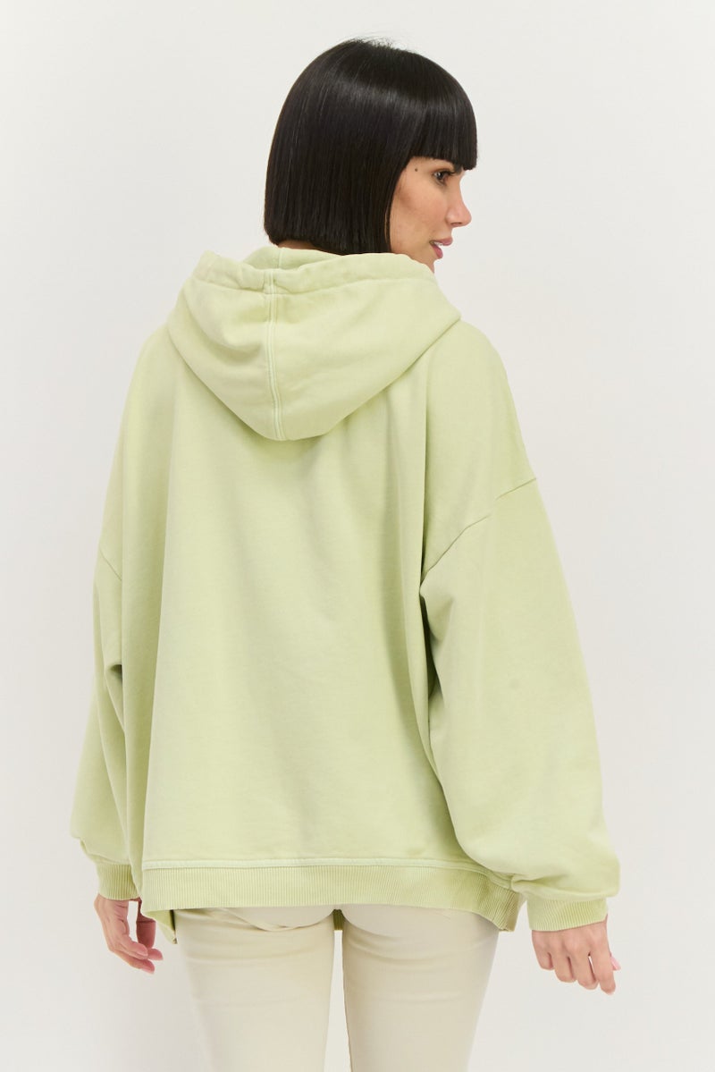 Levi's Women Embroidered Long Sleeves Hooded Sweatshirt, Mint Green - Image 3