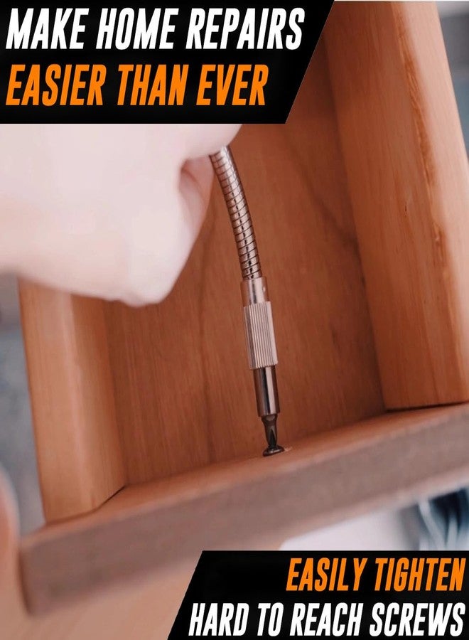 AMERICAN MUTT TOOLS مفك براغي مرن ١٢ في ١ من شركة Mutt Tools للمساحات الضيقة - مفك براغي مرن مع حامل للبت وملحق قابل للانحناء - Image 2