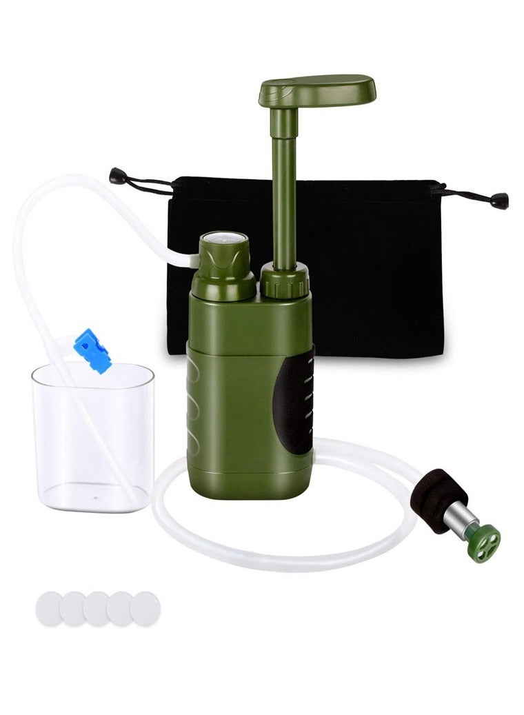 Generic Portable Hand Pump Water Filter, 100000 Gallon Camping Water Filter Survival, 3 Stage Backpack Water Filter System Camping Water Filter for Family Outdoor, Emergency - Image 1