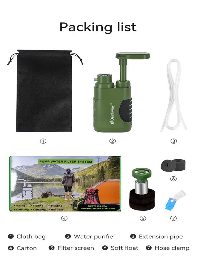 Generic Portable Hand Pump Water Filter, 100000 Gallon Camping Water Filter Survival, 3 Stage Backpack Water Filter System Camping Water Filter for Family Outdoor, Emergency - Image 4