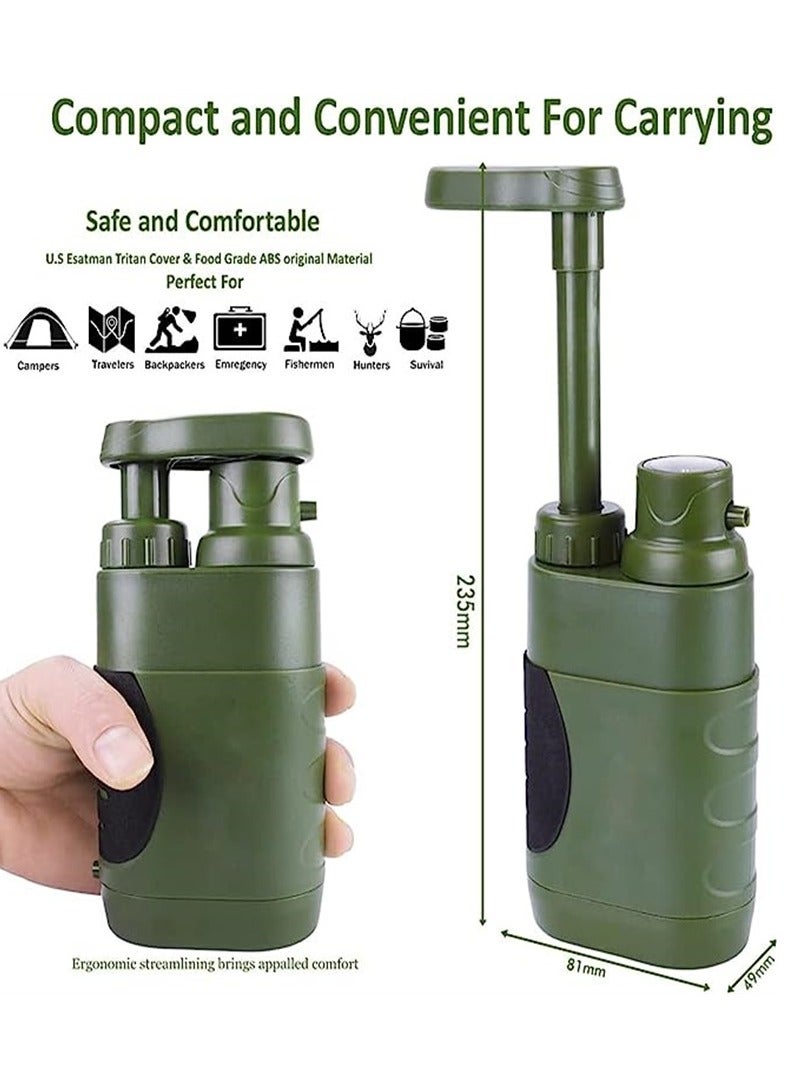 Generic Portable Hand Pump Water Filter, 100000 Gallon Camping Water Filter Survival, 3 Stage Backpack Water Filter System Camping Water Filter for Family Outdoor, Emergency - Image 5
