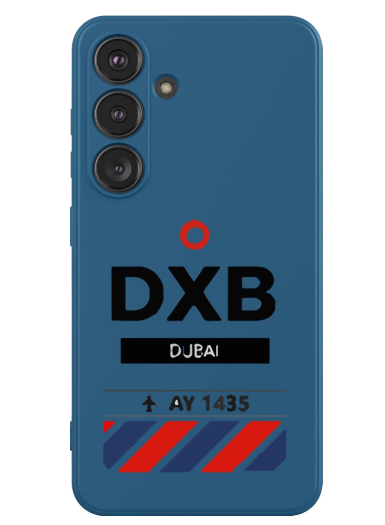 Theodor Protective Slim Fit Case Liquid Silicone Cover with Full Body Protection Anti-Scratch Shockproof Case For Samsung Galaxy S24 Plus (Blue) - DXB Airport - Image 1